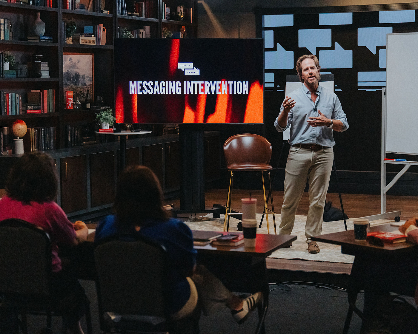 A StoryBrand Strategist working with a leadership team during a Strategy Day